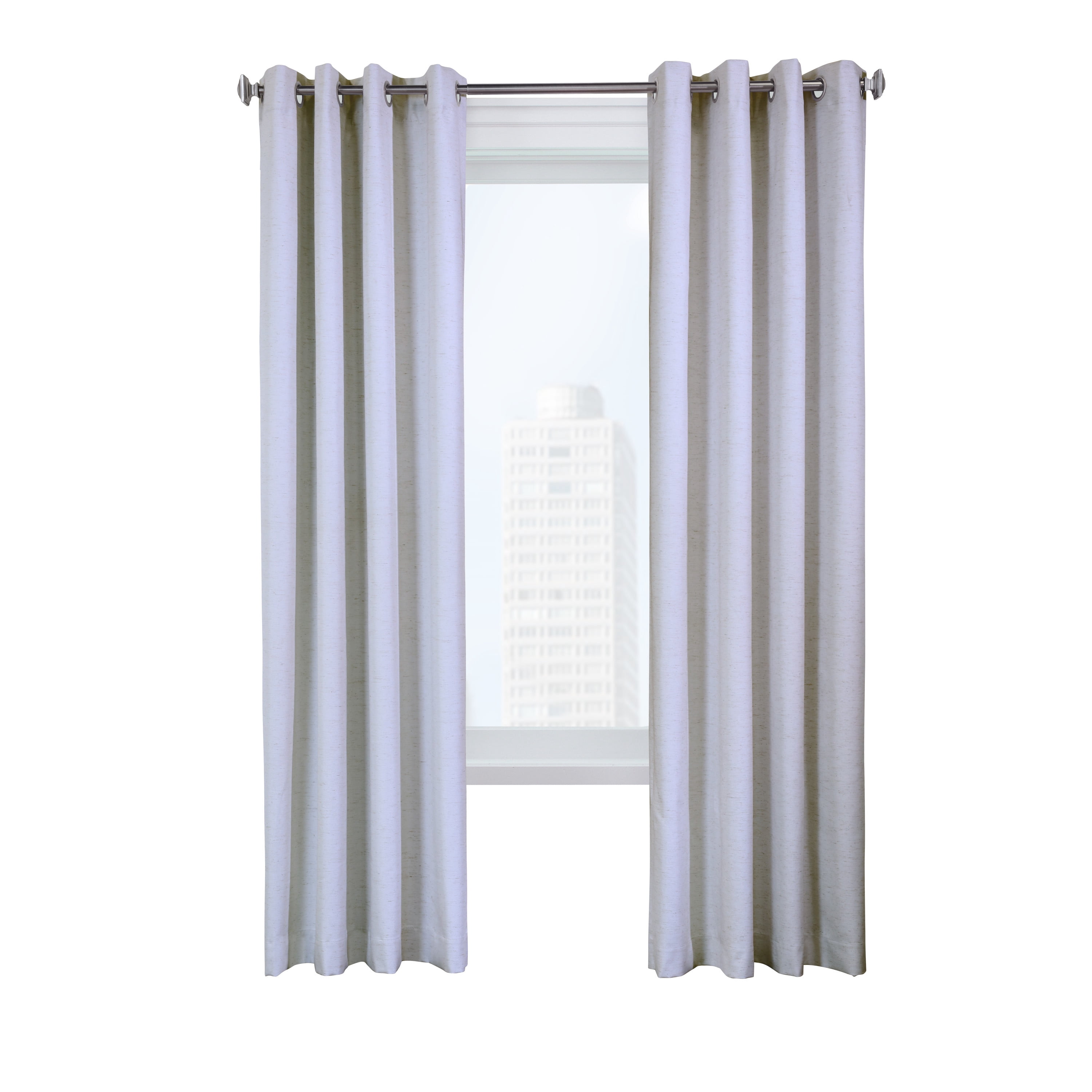 Vienna Total Blackout Foamback Grommet Curtain Panel Pair each 52" x 95" in White