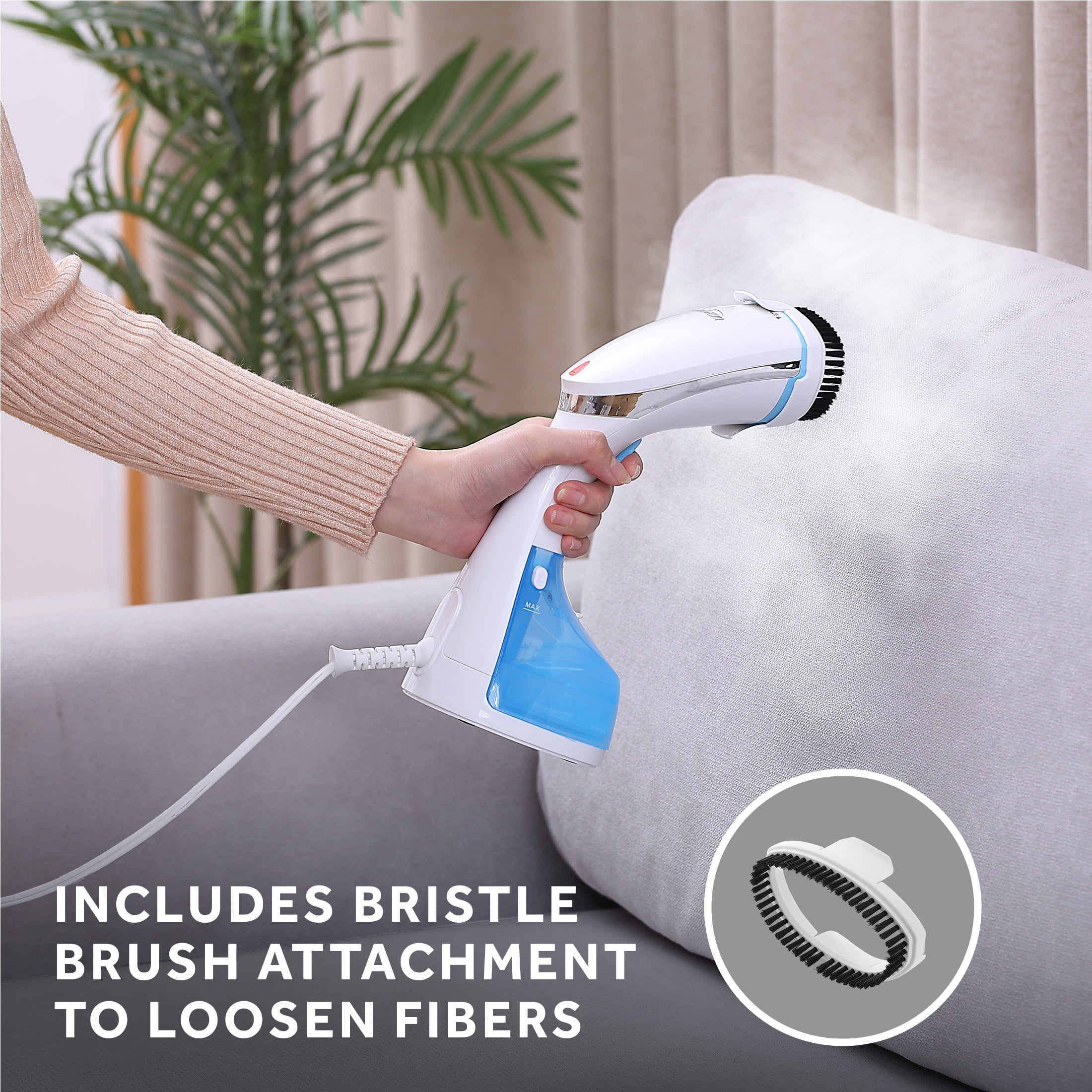 Sunbeam 1200W Handheld Steamer, Extra Burst of Steam Feature, White and Blue Finish