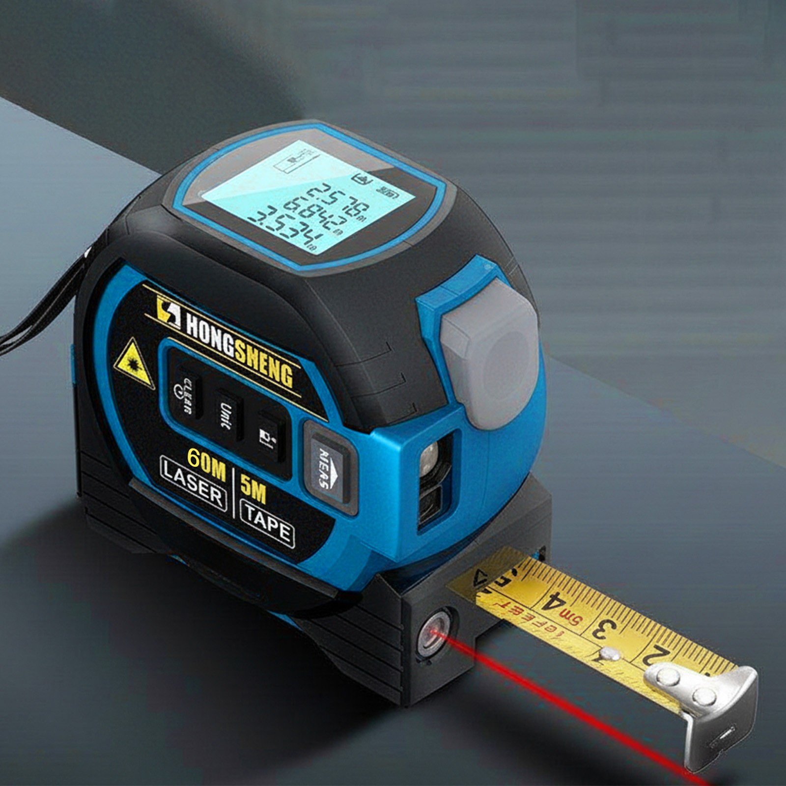 Lazer Measuring Tool,Tape Measure With Laser,Electric Tape Measure,Ruler Laser Tape Measure ,Smart Range Finder, Easy-Read Display, Ft & Metric Measurement | 196 Ft | 60 M