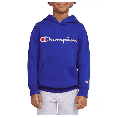 Champion Boys Logo Fleece Hoodie Blue Size XS