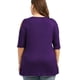 thumbnail image 2 of Guardurnaity Camiseta de mujer Blusa de encaje con cuello en V Top informal suelto con hombros descubiertos Prendas para la parte del cuerpo Violeta SG, 2 of 6