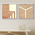 thumbnail image 2 of PixonSign Framed Wall Art Print Set Geometric Orange and Gold Maze Pattern Abstract Shapes Digital Art Modern Art Chic Colorful Multicolor Ultra for Living Room, Bedroom, Office - 24"x24"x2 White, 2 of 5