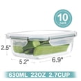 thumbnail image 2 of Recipientes de vidrio para preparación de comidas HOMBERKING 630 ml (22 oz) x10, 2 of 7