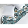 thumbnail image 2 of Chamomile Bed Runner, Vintage Vibe Cartoon Style Daisy Flowers Pattern With Butterfly Print, Decorative Accent Bedding Scarf for Hotels Homes & Guest Rooms, King, Cadet Blue White Coral, by Ambesonne, 2 of 3
