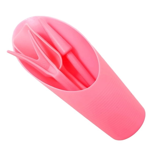 Garden Tool Set for Transplanting Succulents - 4-Piece Plastic Kit with Bucket Shovel, Hole Punch, Starter, Spoon Spatula for Greenhouse Nursery Planting, Gardening Accessories (Pink)