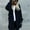 Blue, variant on Idoravan Winter Cardigan Sweater Coat Sales Women's Oversized Open Front Hooded Draped Pockets Cardigan Coat Dark Gray