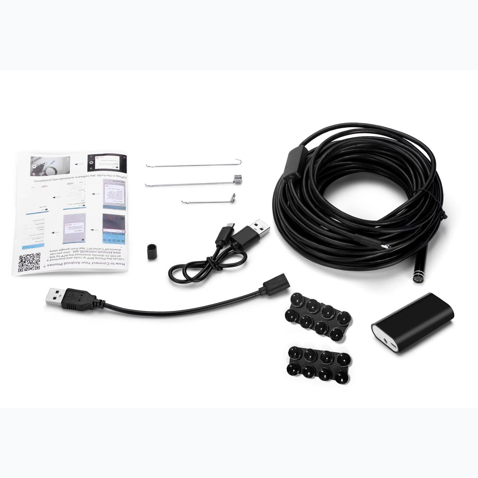 Endoscope Camera with Light for iPhone and Android, 3.3ft Semi-Rigid Snake Camera, 1200P Borescope with 8 Adjustable LED Lights, 8mm Diameter IP68 Waterproof Endoscope