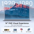 thumbnail image 5 of ZARSU 14" FHD Business Laptop, Intel Quad-Core 2.6GHz, 8GB RAM 256GB SSD, Windows 11, Office 2026, WiFi5 BT5.0, Silver for Student & Office, 5 of 6