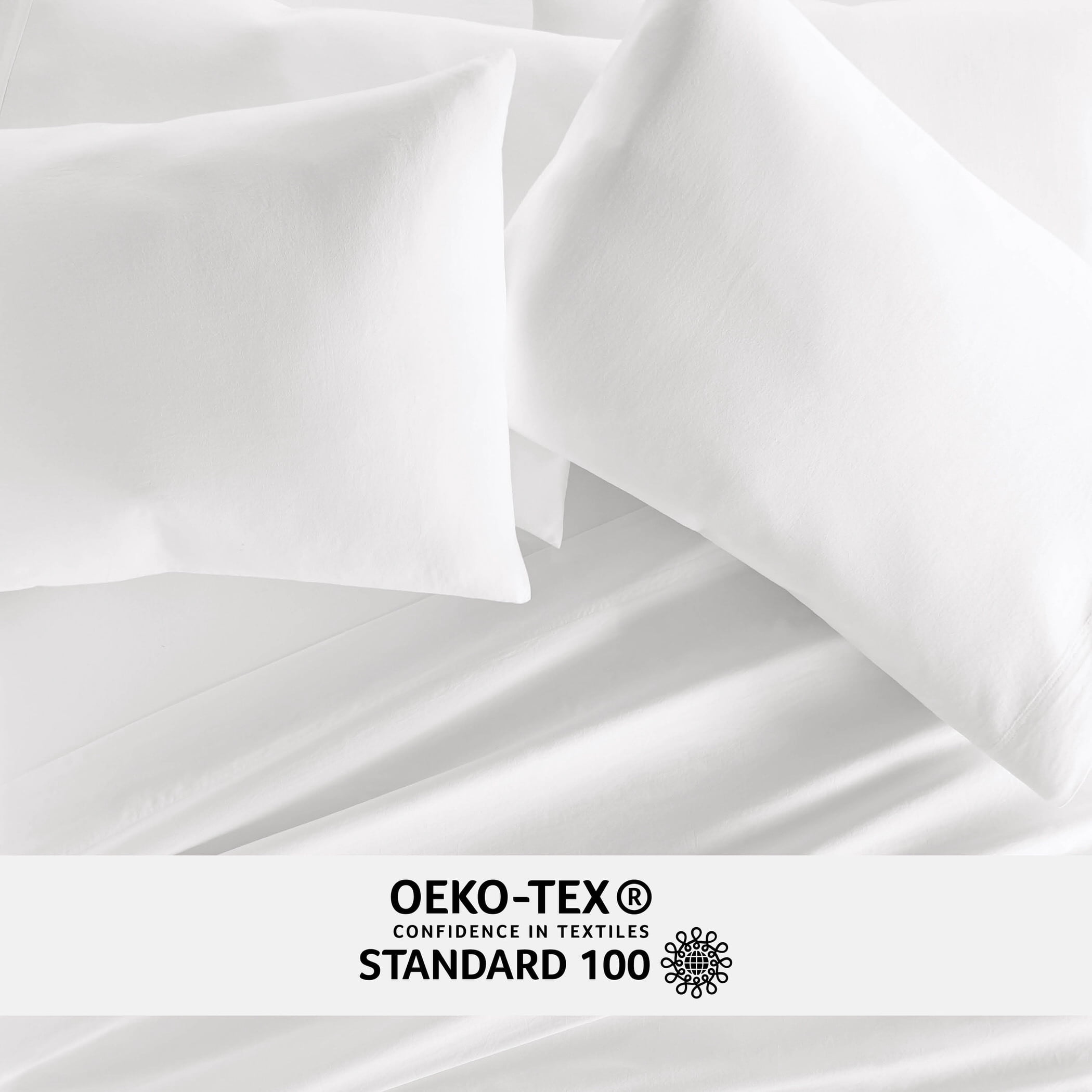 White 300TC Cotton Cooling Pillow Case Set, Standard/Queen, by Noble Linens