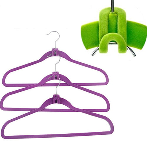 Details about   20pcs Easy Hook Household Storage Rack Hanger Hooks Mini Flocking Clothes Holder 