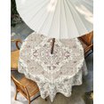 thumbnail image 3 of Beige Boho Outdoor Tablecloth with Umbrella Hole, Vintage Ethnic Floral Abstract Geometric Spillproof Waterproof Outdoor Table Cover, Patio Tablecloths for Party/Garden/Picnic, Round 60 inch, 3 of 9