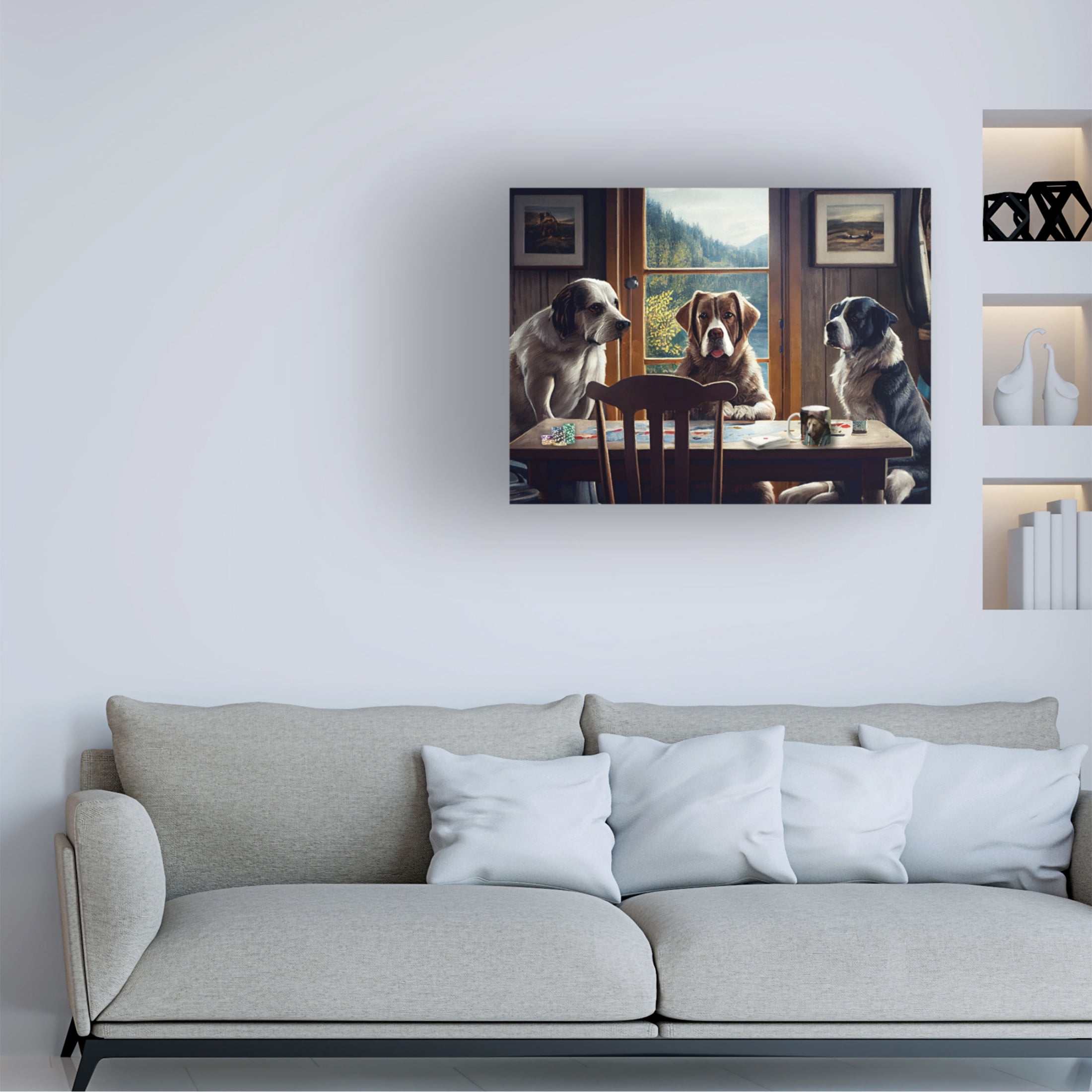 Canvas Wall Art - Sasha 'Dogs I' Wall Art for Living Room, Bedroom, or Office Décor by Trademark Fine Art - 24 x 18 Inches