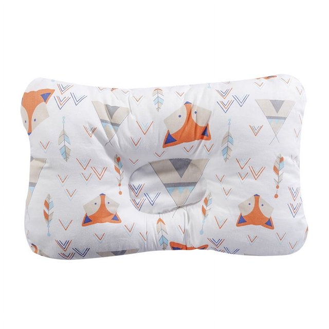 Almohada para bebé con forma de almohada antidesplazamiento de la cabeza, almohada transpirable de algodón puro, almohada para bebé de algodón puro, almohada con forma de bebé