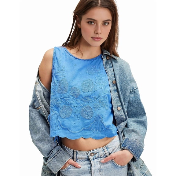 Tank Tops for Women Y2K Sleeveless Square Neck Tie Up Cropped Vest Summer Chic Going Out Blouse Blue S