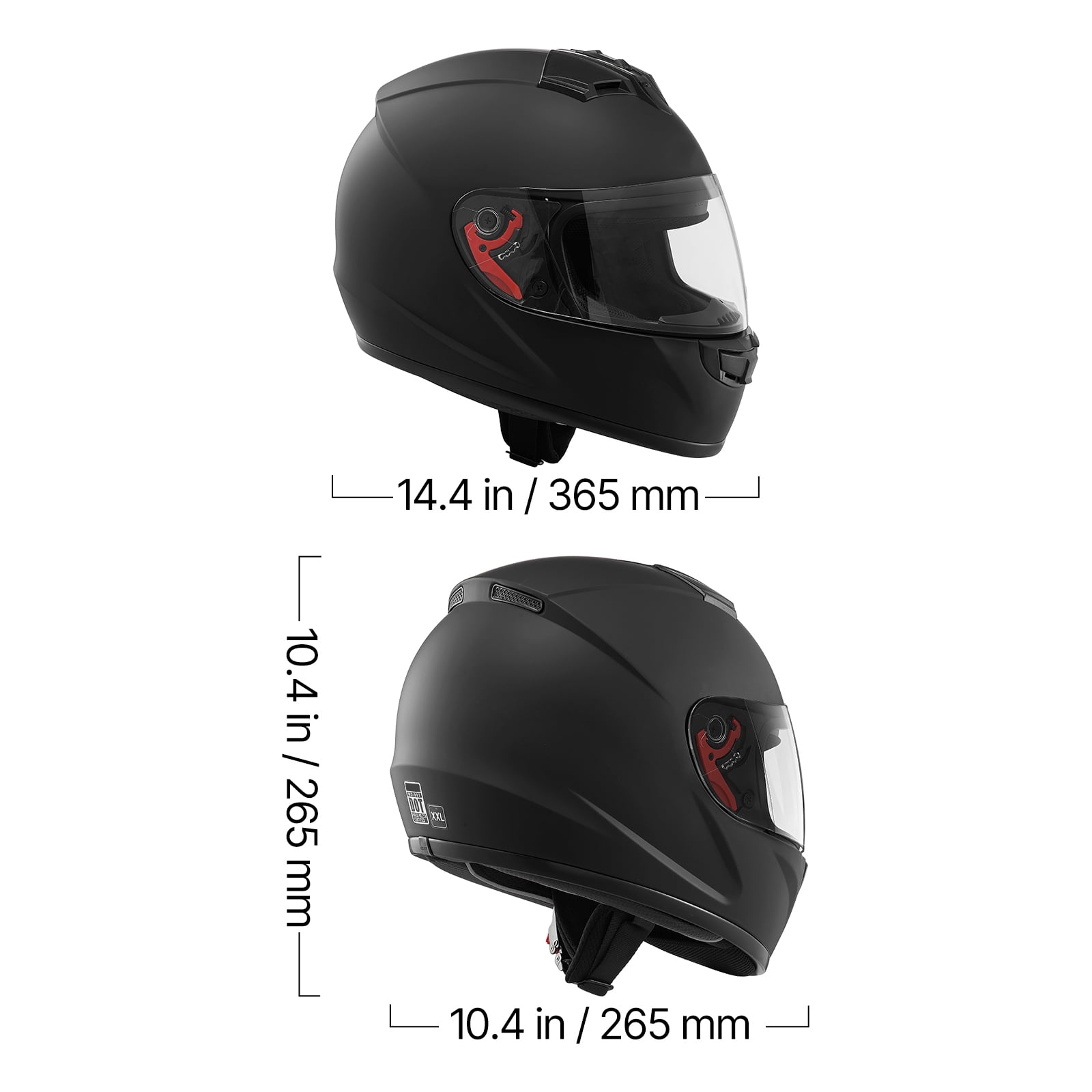 KFFKFF Full Face Motorcycle Helmet, Adult Motocross and Dirt Bike Helmet with Clear Visor, Lightweight and Comfortable Street Bike Helmet for Men and Women - DOT Certified (XXL Size)