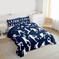 thumbnail image 3 of Homewish Boys Girls Basketball Print 3 Pieces Queen Comforter Set,Sport Gamer Ultra Soft Bedding Sets,Blue White Bedding Comforter Set,Super Cozy Room Decor,Reversible, 3 of 8
