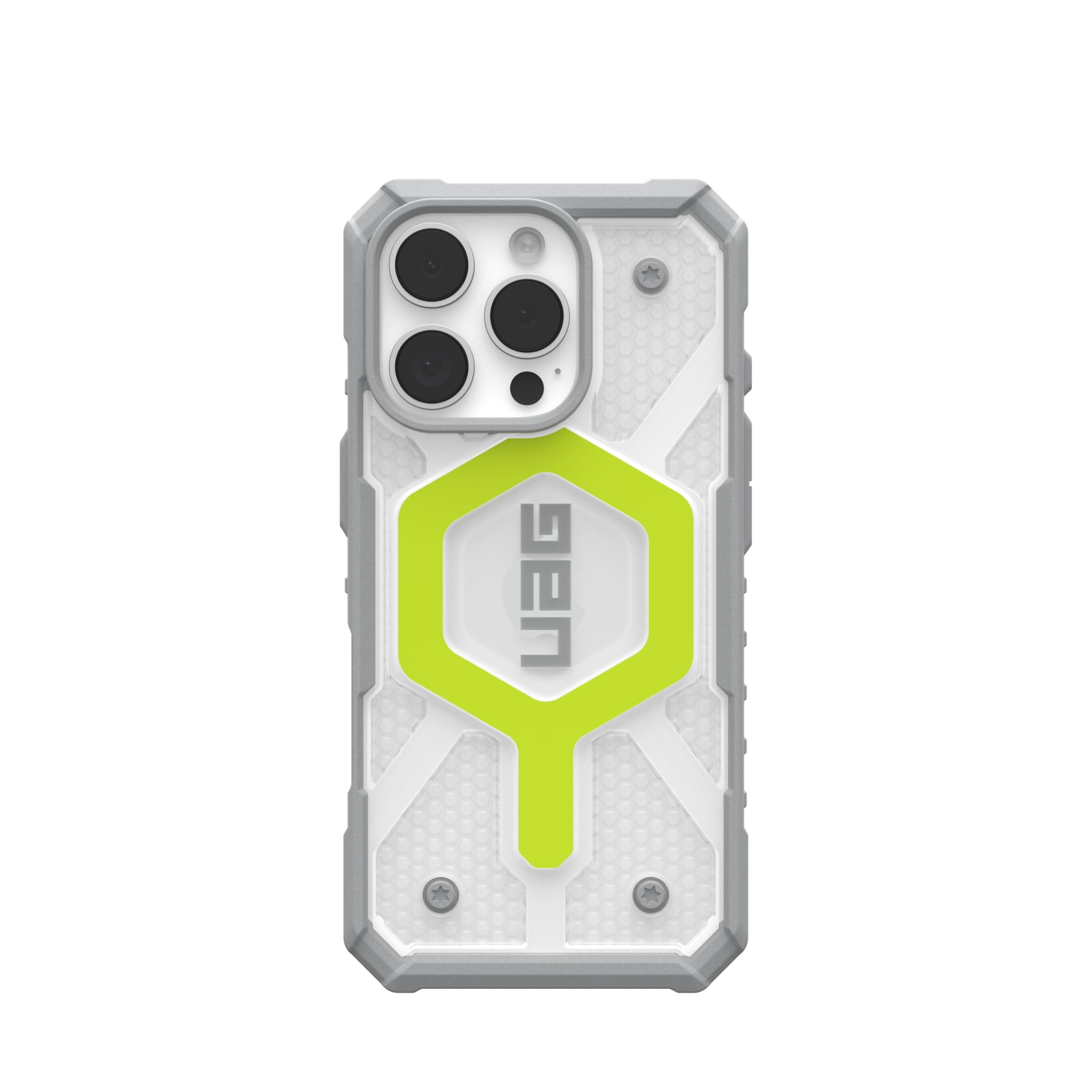 UAG iPhone 16 Pro Case 6.3" Pathfinder Clear Active Neon Compatible with MagSafe Charging Rugged Shockproof MIL-Grade Protective Cover + Lanyard Black Neon Bundle Set
