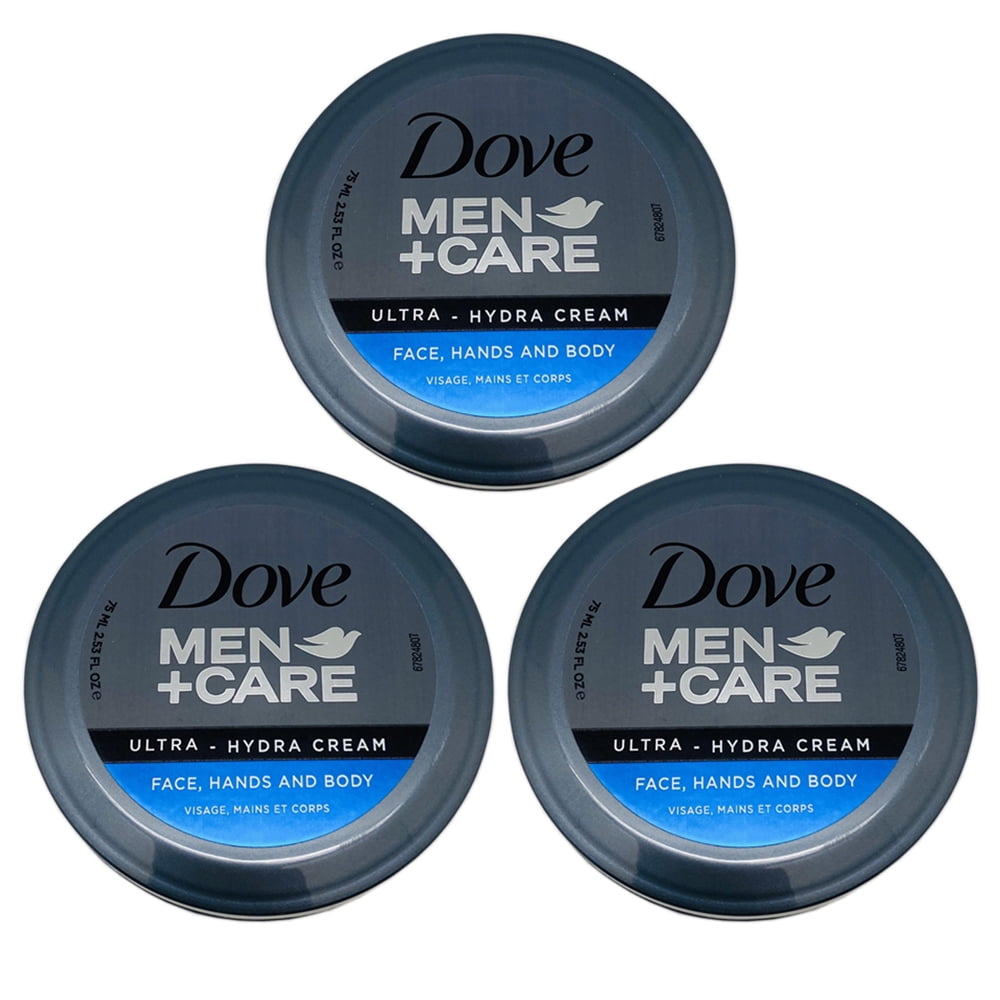 Dove Men+Care Ultra Hydrating Cream. Face, Hands and Body Moisturizer for Men. Non Sticky and Fast Absorbing. 2.53 fl.oz. Pack of 3