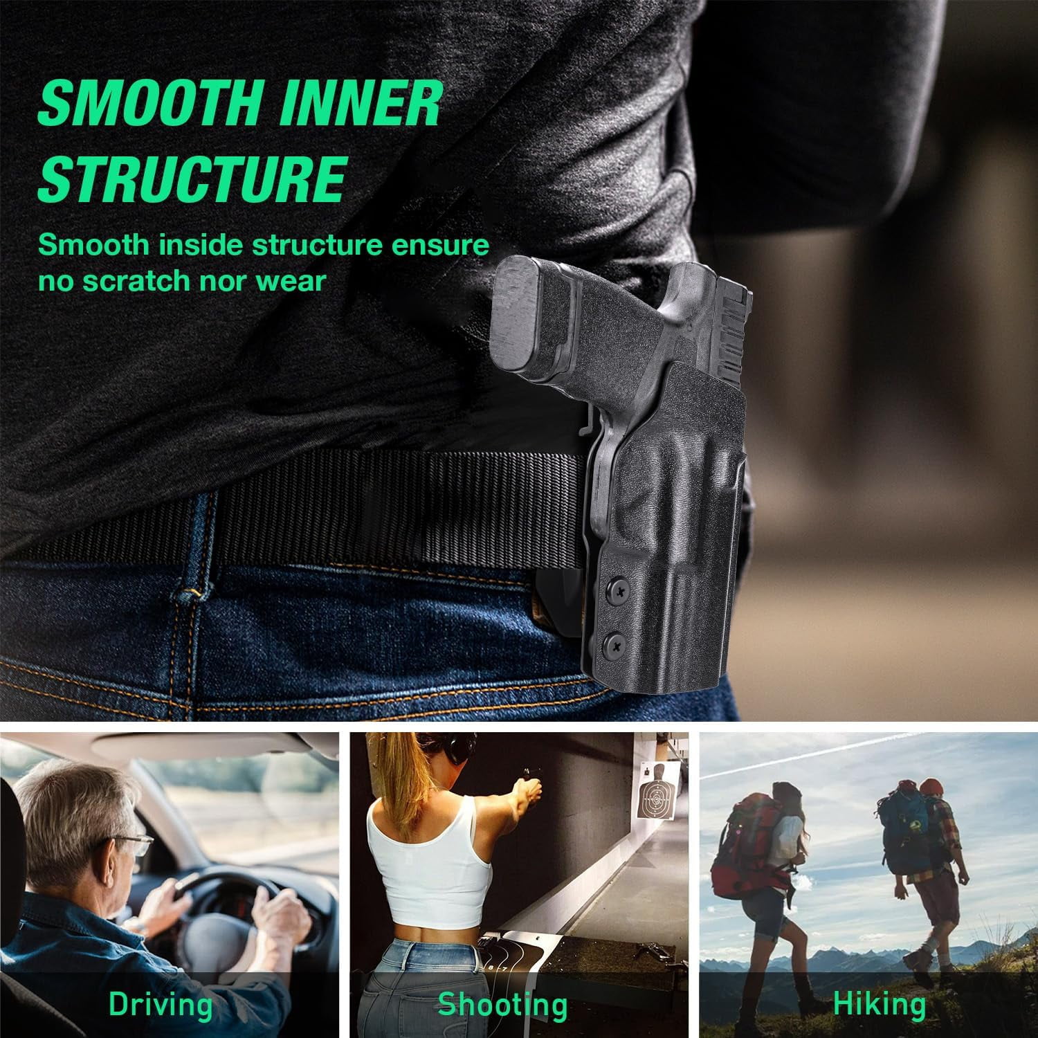 OWB Kydex paddle holster,fit for Springfield Armory Hellcat Pro & Hellcat Pro OSP, Right Hand