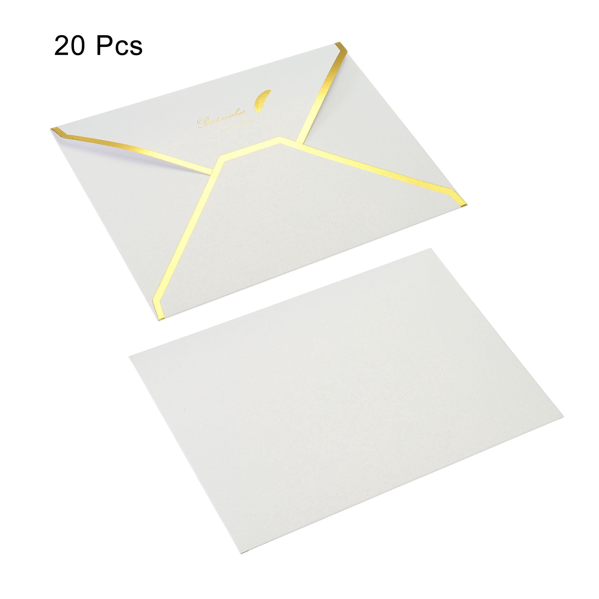 Unique Bargains V Flap Luxury Style Envelopes for Wedding Birthday White