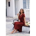 thumbnail image 4 of Ekouaer Long Nightgowns for Women Button Night Gowns Short Sleeve Sleepwear Full Length Sleep Shirts With Pockets, 4 of 6