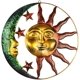 thumbnail image 1 of Decoración grande de pared de sol de metal Decoración de pared de sol y luna de metal Decoración de pared de sol y luna de metal Decoración de pared de metal para el hogar, jardín, patio, porche, valla, decoración (40 cm) Rojo Verde, 1 of 5