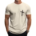 thumbnail image 7 of Ankishi Christian T Shirts for Men Crew Neck Cross Trendy Cotton T Shirts Summer Casual Clothes for Travel Commuting, 7 of 7