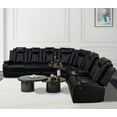 thumbnail image 5 of Recliner Sofa Sectional Couches with LED Light for Living Room,Leather Reclining Corner Sectional Sofa with 3 Recliner Seats,Cup Holder,Storage Console for House/Home Theater, Black, 5 of 7