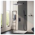 thumbnail image 6 of 12 Inch Ceiling Mount Brushed Shower System Bathroom Luxury Rain Mixer Shower Combo Set Ceiling Rainfall Shower Head System, 6 of 9