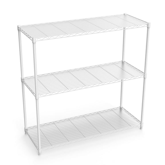 Pouseayar 3 Tier NSF Metal Shelf Wire Shelving Unit, 1050lbs Capacity Heavy Duty Adjustable Storage Rack with Shelf Liners 48" H X 48" L X 18" D