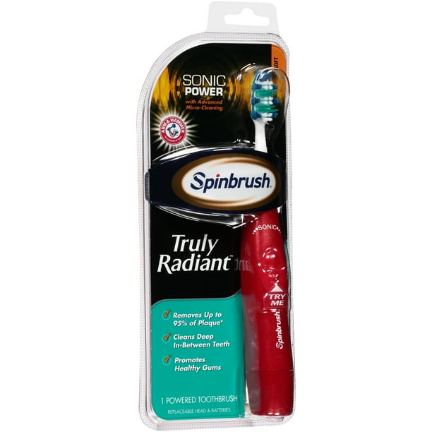 Arm & Hammer Spinbrush Truly Radiant Soft Powered Toothbrush Walmart