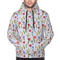 thumbnail image 4 of KLL Tulips Flowers Print Mens Hoodie Long Sleeve Casual Pullover Hooded Sweatshirt Fashion Drawstring Hoodies with Pocket-4X-Large, 4 of 6