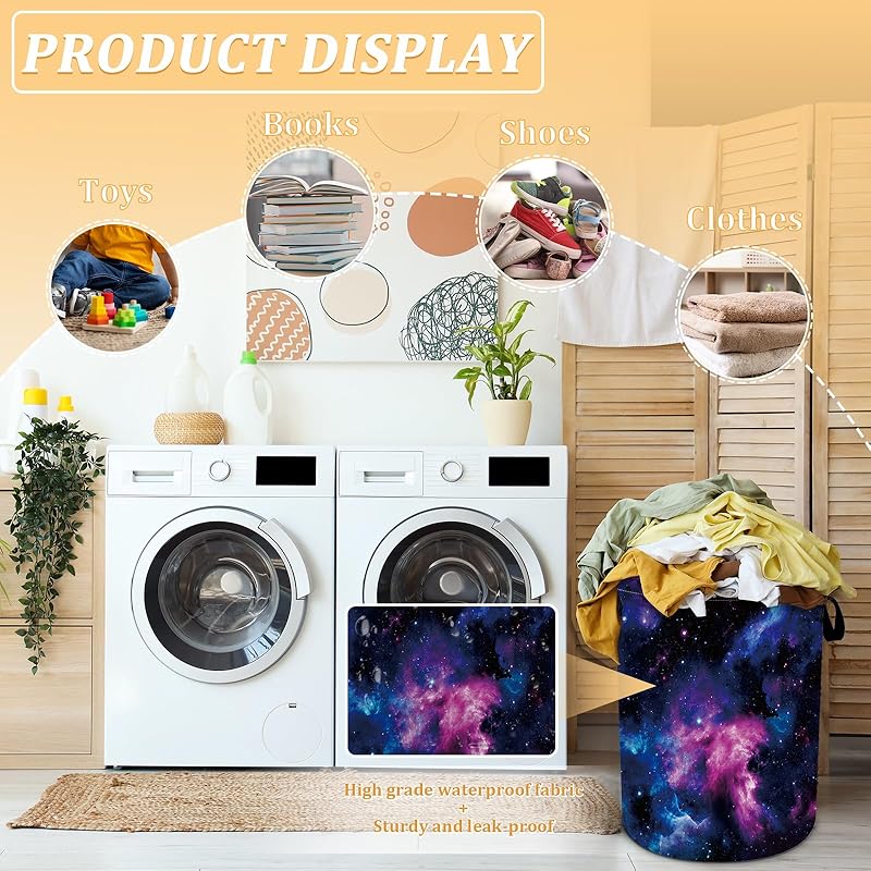 American Football Texture Laundry Basket, Sports Theme Laundry Hamper Foldable Waterproof Funny Tote Bag Dirty Clothes Storage Bucket Toy Organizer for Bathroom/Laundry/Bedroom