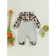 thumbnail image 4 of Wassery Infant Baby Boys and Girls Thanksgiving Jumpsuit Long Sleeve Round Neck Letter Print Hood Sweatshirt Bodysuit 6 12 18 24 Months Newborn Fall Winter Clothes, 4 of 8