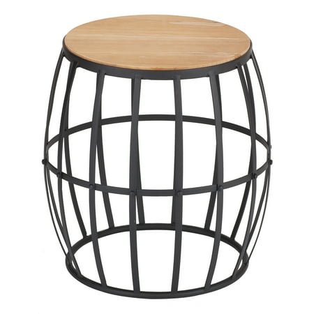 stool mainstays barrel metal wood garden