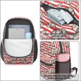 thumbnail image 4 of Baseballs and Stripes Red White 17" School Backpacks for Teens,Waterproof Oxford Fabric,S-Shape Padded Straps for School,Travel,Hiking,Camping, 4 of 6