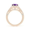 thumbnail image 2 of ANGARA Natural 1.15 Ct. Amethyst with Diamond Halo Ring in 14K Rose Gold for Women (Ring Size: 5), 2 of 9
