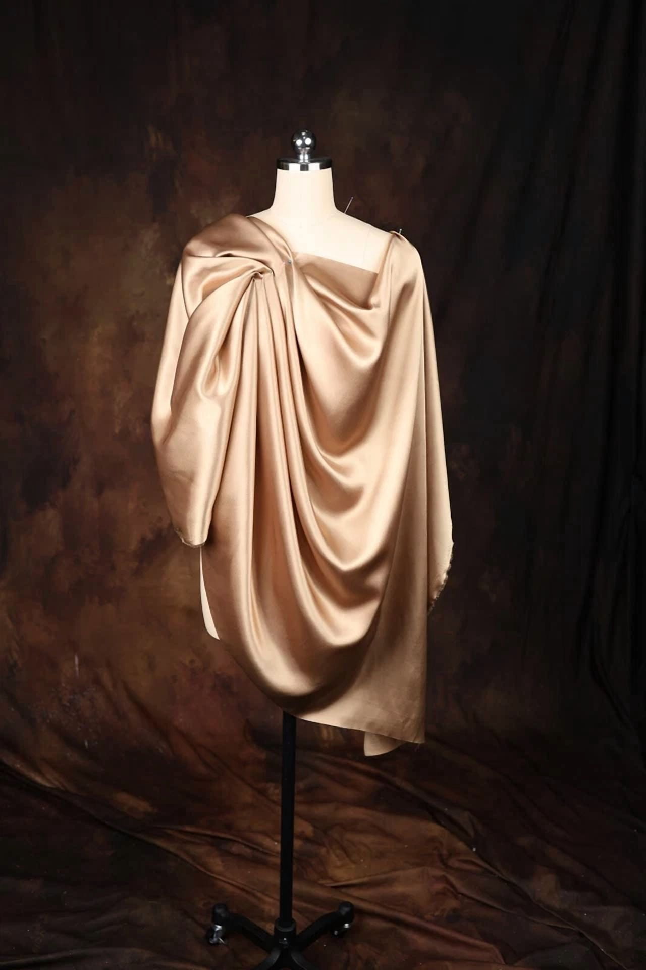 BUTTERFLY- Cappuccino Satin Charmeuse Fabric By The Yard 47