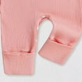 thumbnail image 6 of YDFCWXW Newborn Girl Clothes Letter Print Knit Romper New Born Going Home Outfit Baby Girl Jumpsuit (Light Pink, 0-3 Months), 6 of 6