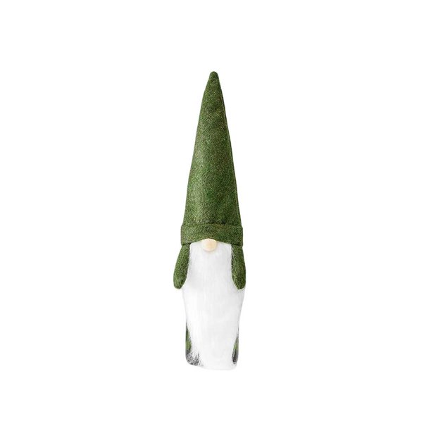 Wosthever Cubierta de botella de vino de Navidad sin rostro manga de hombre viejo telas no tejidas decoración de de comedor sombrero para Verde