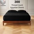 thumbnail image 2 of 6-PC Short King Egyptian 300-TC Cotton Sheet Set - 15" Deep Pockets with 1 Fitted Sheet, 1 Oversized Flat Sheet 4 Pillowcases - Black, 2 of 7