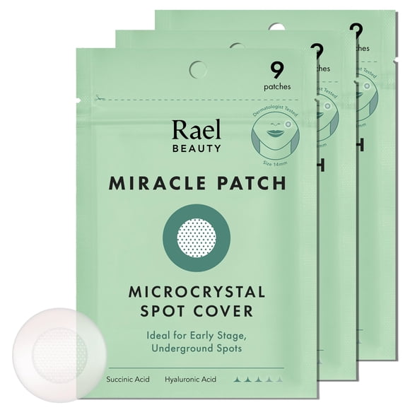 Parches para espinillas Rael Miracle Microcrystal con aceite de árbol de té, 27 unidades