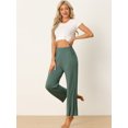 thumbnail image 2 of DARING DIVA Women's Flowy Cotton Wide Leg Lounge Pants S Green and Deep Blue, 2 of 6