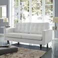thumbnail image 4 of Modway Fauteuil d'Amour en Cuir Rembourré Style Mid-Century Moderne en Blanc, 4 of 5