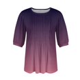 thumbnail image 6 of IYYVV Womens Puff Short Sleeve Tunic Tops Pleated Crew Neck Blouses Dressy Casual Loose Fit Spring And Summer T Shirts Purple S, 6 of 6