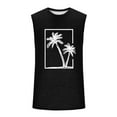 thumbnail image 4 of Njagoc3 Mens Sleeveless Retro Palm Tree Tank, Classic Fit, Soft Poly - Cotton Blend, Summer Casual & Streetwear Vest, 4 of 6