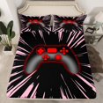 thumbnail image 2 of Erosebridal Pink Gamepads Bed Sheets King,Geometric Lines King Sheet Sets,Video Game Sheet Set King,Super Cozy Gamer Room Decoration,4pcs, 2 of 7