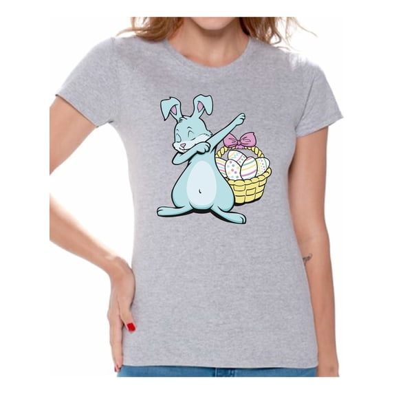 Awkward Styles Dabbing Easter Bunny Shirt for Women Easter Bunny Tshirt Easter Shirt for Women Happy Easter Easter Gifts for Her Easter Bunny T Shirts Easter Holiday Shirts Easter Basket Stuffers