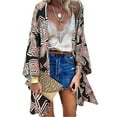 thumbnail image 1 of WISEFIN Women Holiday Bohemia Floral Long Sleeve Cardigan Covers Ups Blouse Tops Size M-5XL, 1 of 2