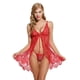 thumbnail image 5 of Stunning Sheer Lace Teddy, Split Front Bow Tie Lace Negligee, Women's Lingerie & Underwear, 5 of 5